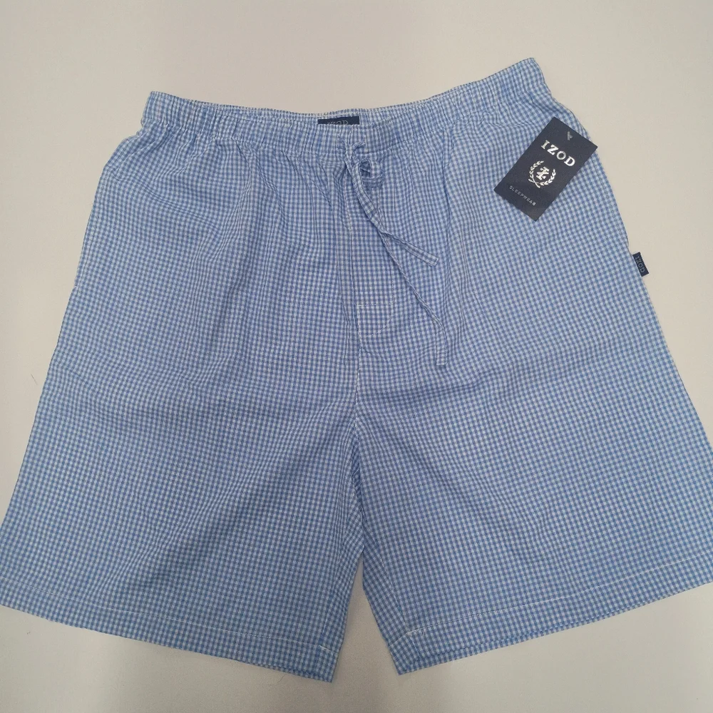 Izod Light Blue Gingham Men's Shorts